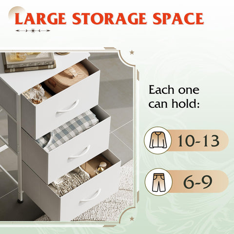WLIVE nightstand nonwoven fabric drawers for lightweight storage
