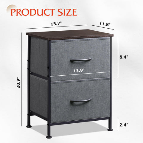 WLIVE nightstand with sturdy metal frame for daily use and stability