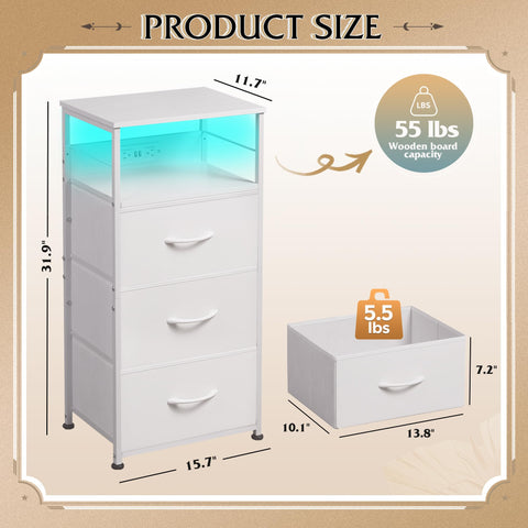 WLIVE durable nightstand built on waterproof board for daily use