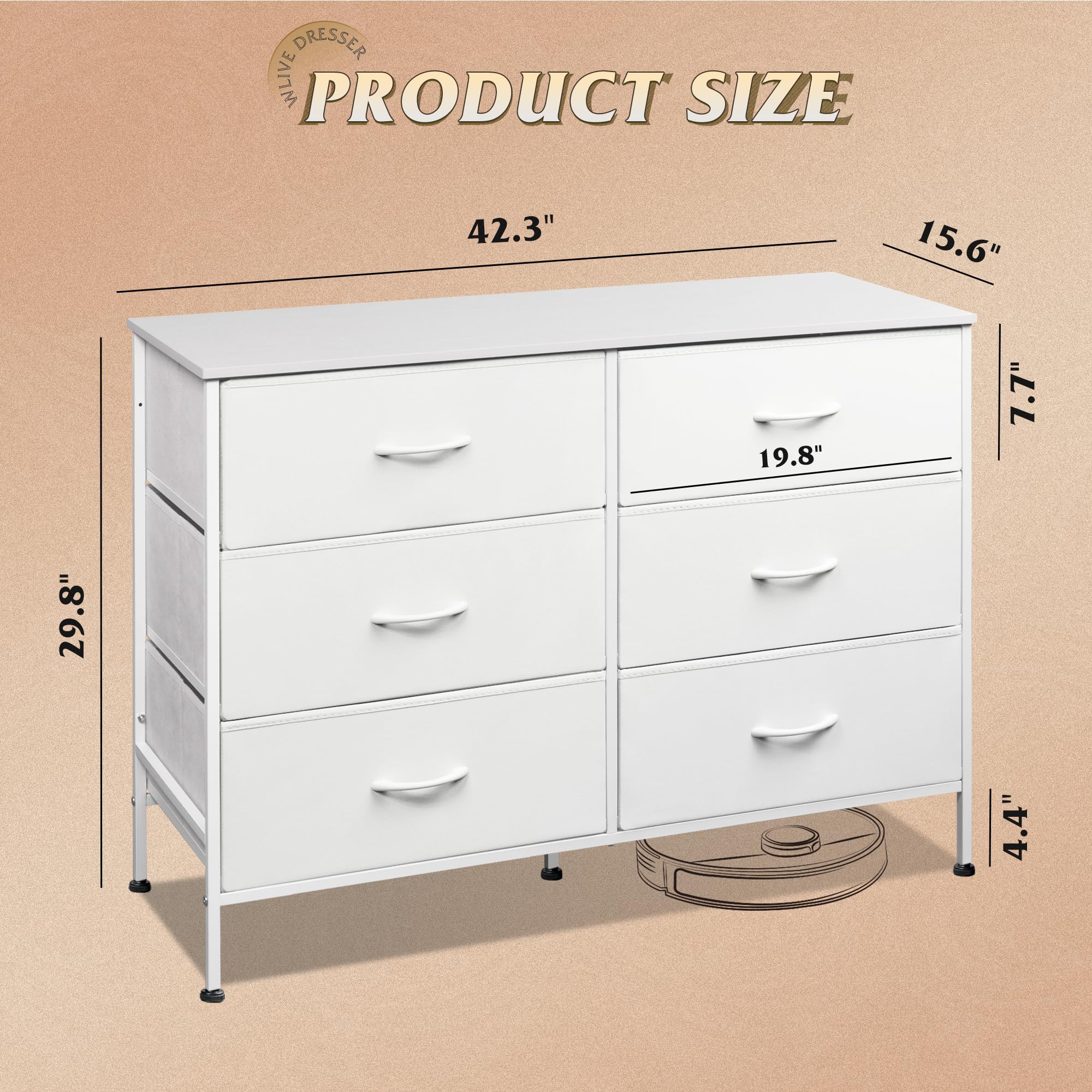 Packaged protection during shipping keeps dresser safe.