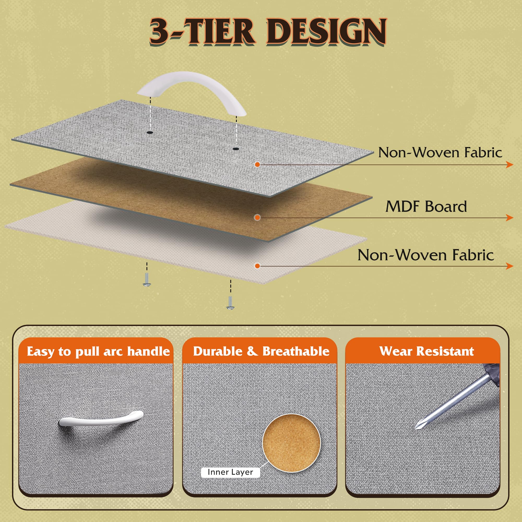 WLIVE removable foldable drawers simplify setup and organization.