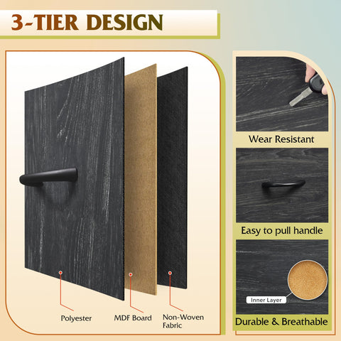 WLIVE scratch-resistant wood top resists daily wear and easy cleaning