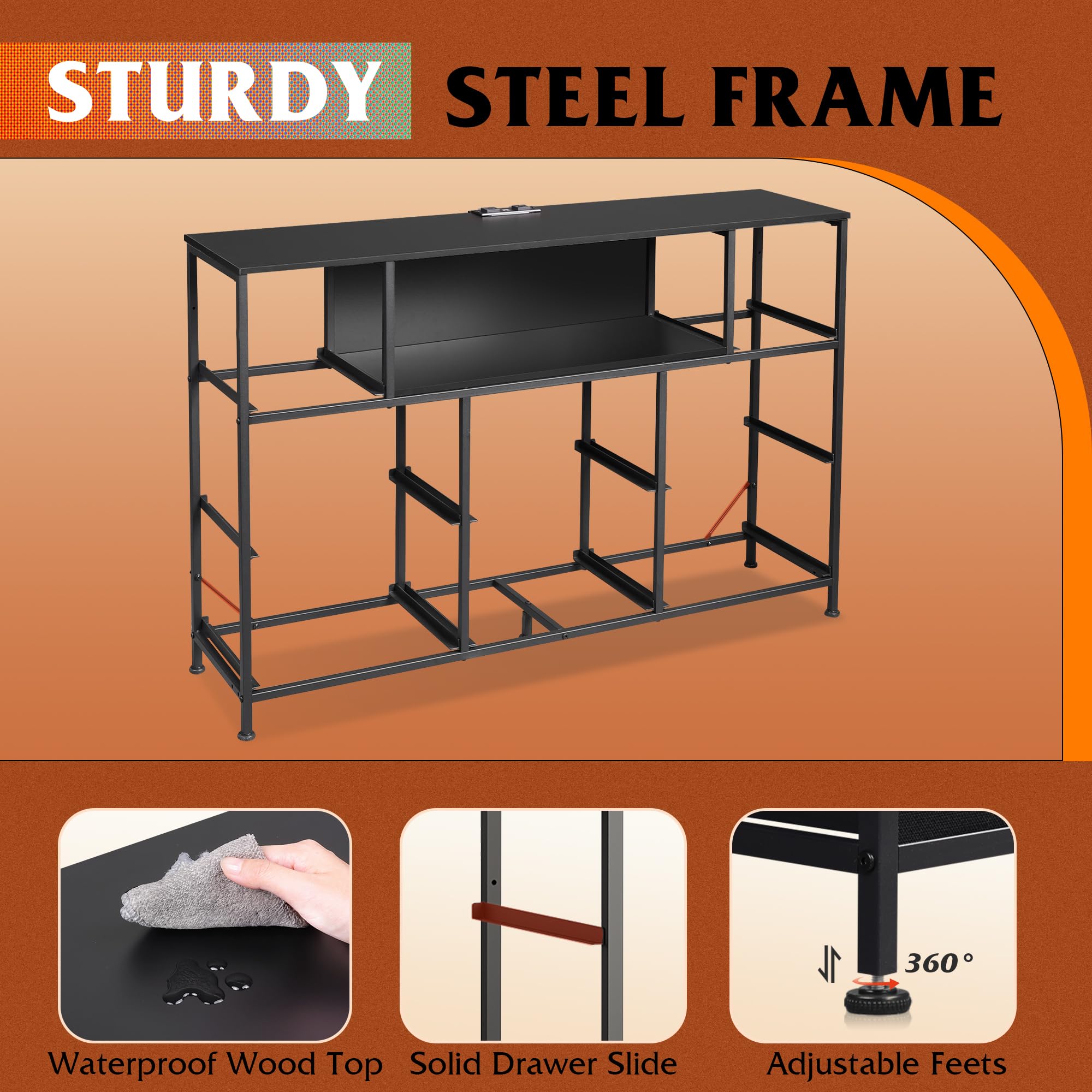WLIVE Smooth drawer slides enable quiet, easy access.