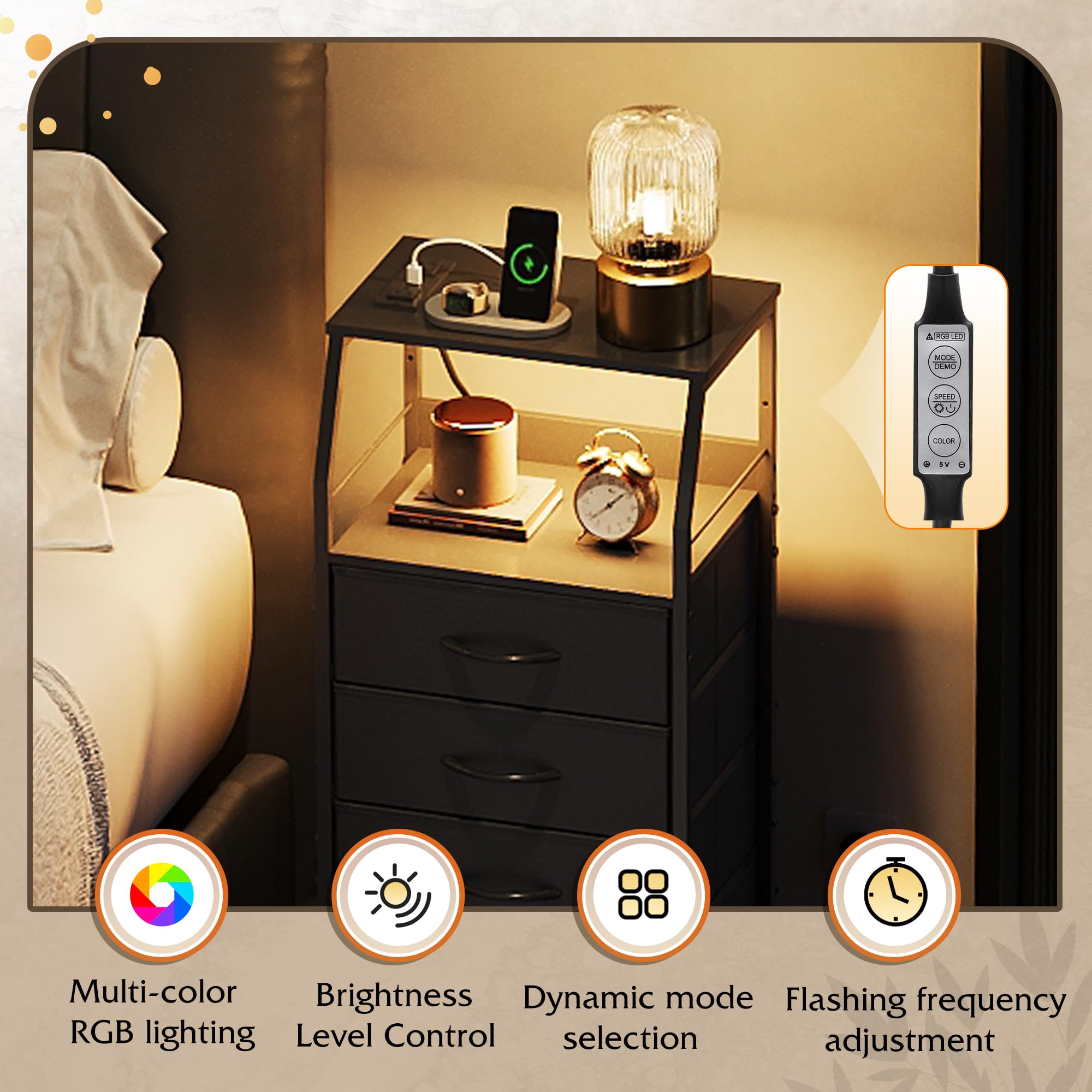 WLIVE sturdy metal frame ensures stable bedside support