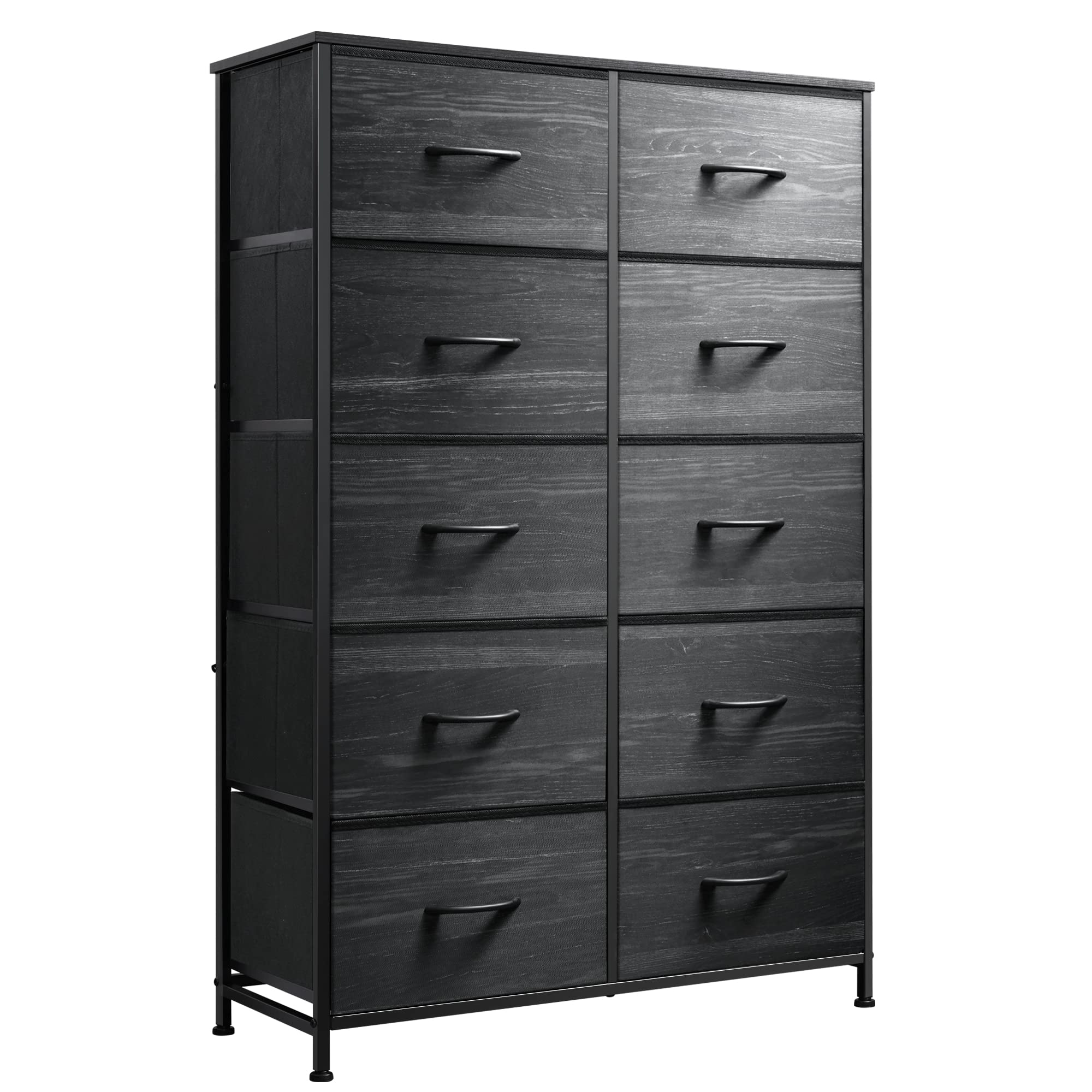 WLIVE tall dresser in black with 10 drawers for organized bedroom storage