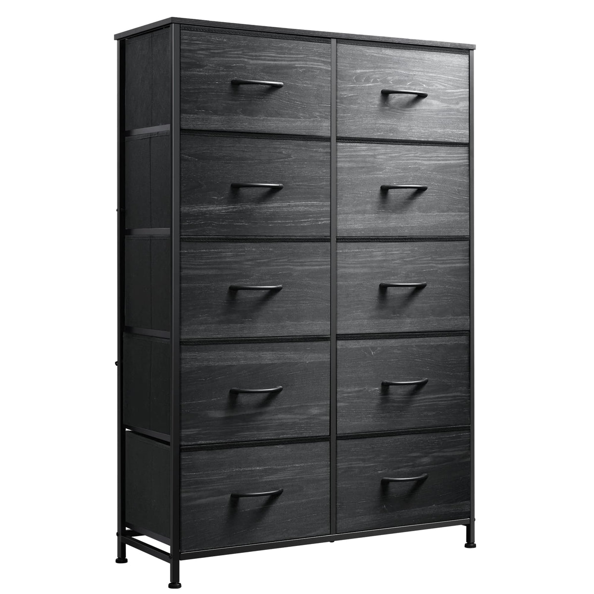 WLIVE tall dresser in black with 10 drawers for organized bedroom storage