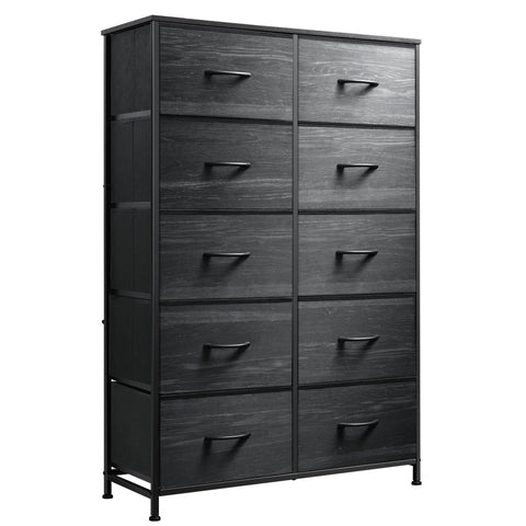 WLIVE tall dresser in black with 10 drawers for organized bedroom storage