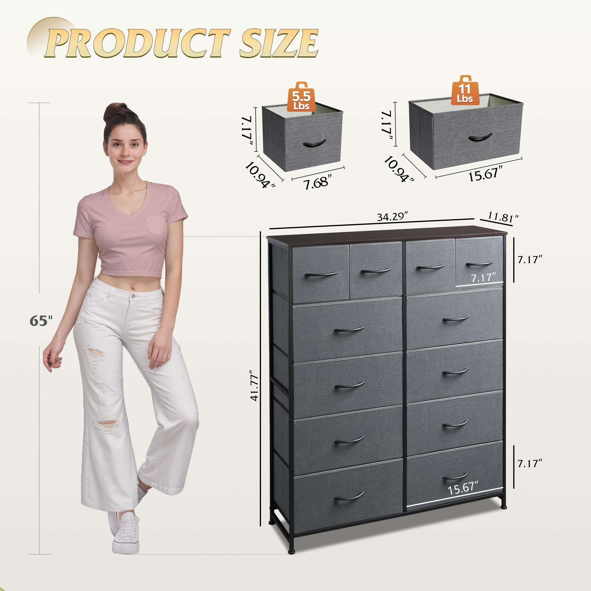 WLIVE 12-drawer configuration keeps wardrobe items neatly organized.