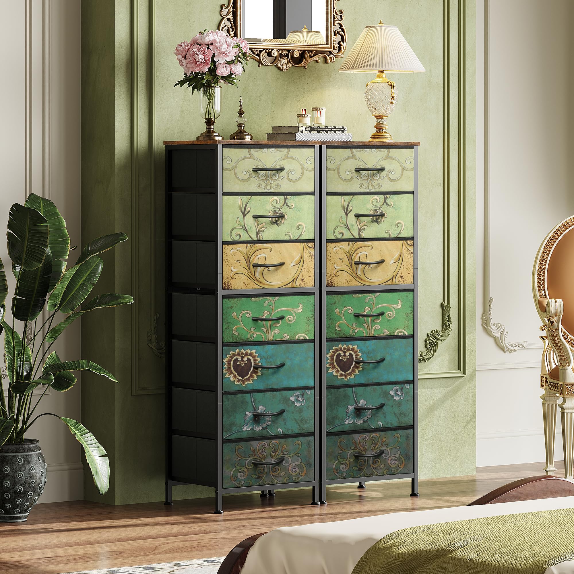 WLIVE tall dresser seven-drawer fabric drawers organize clothes and daily items.