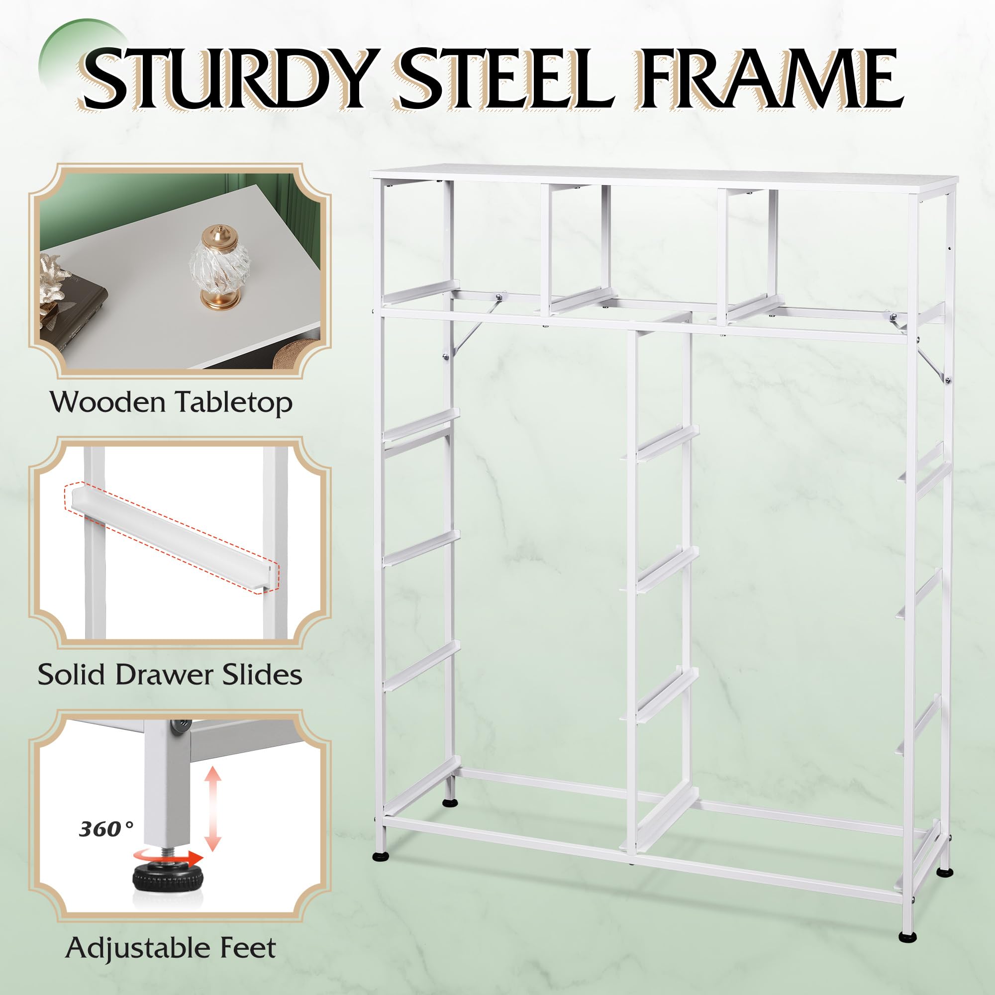 WLIVE adjustable-feet protect floors and level the unit