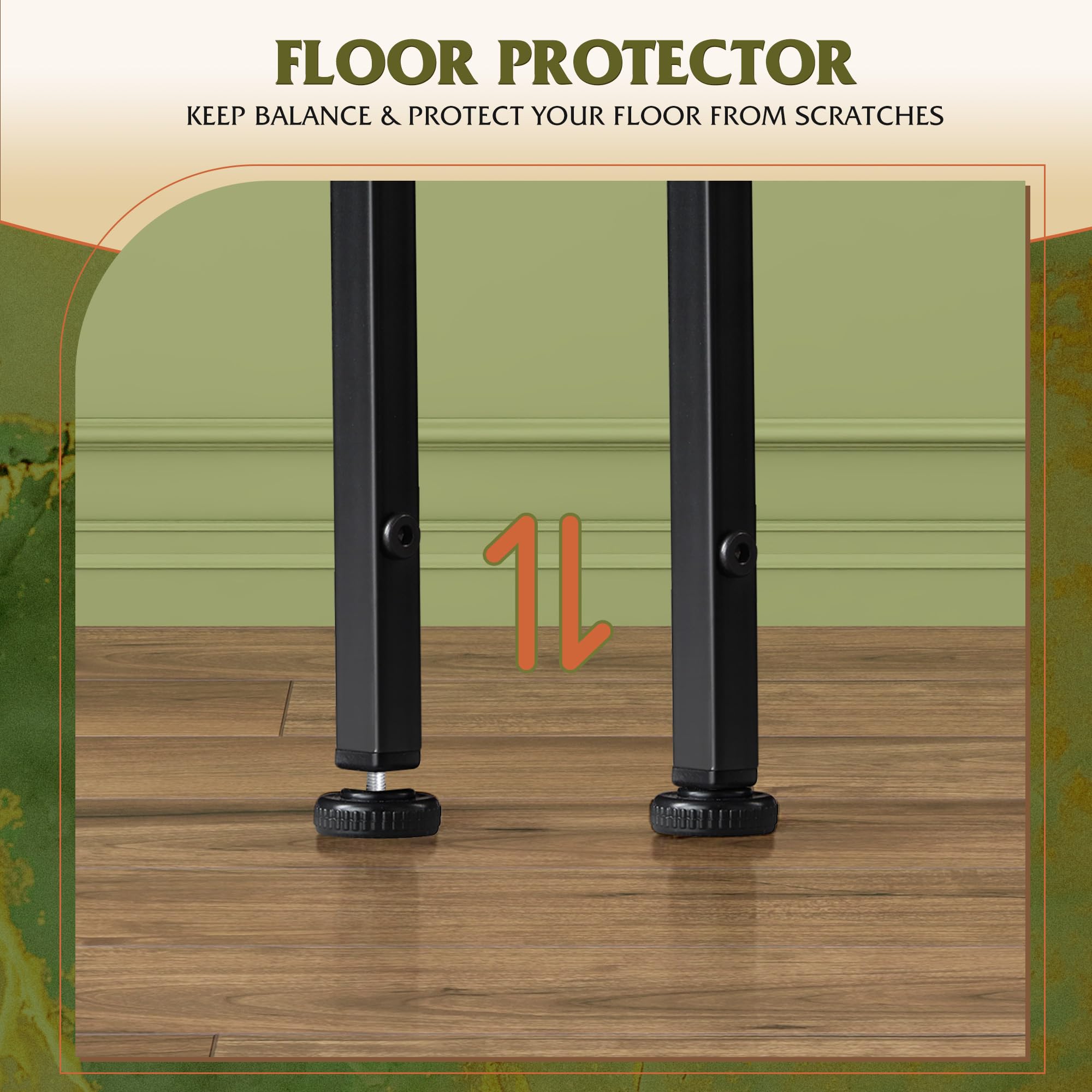WLIVE adjustable feet protect floors on uneven surfaces