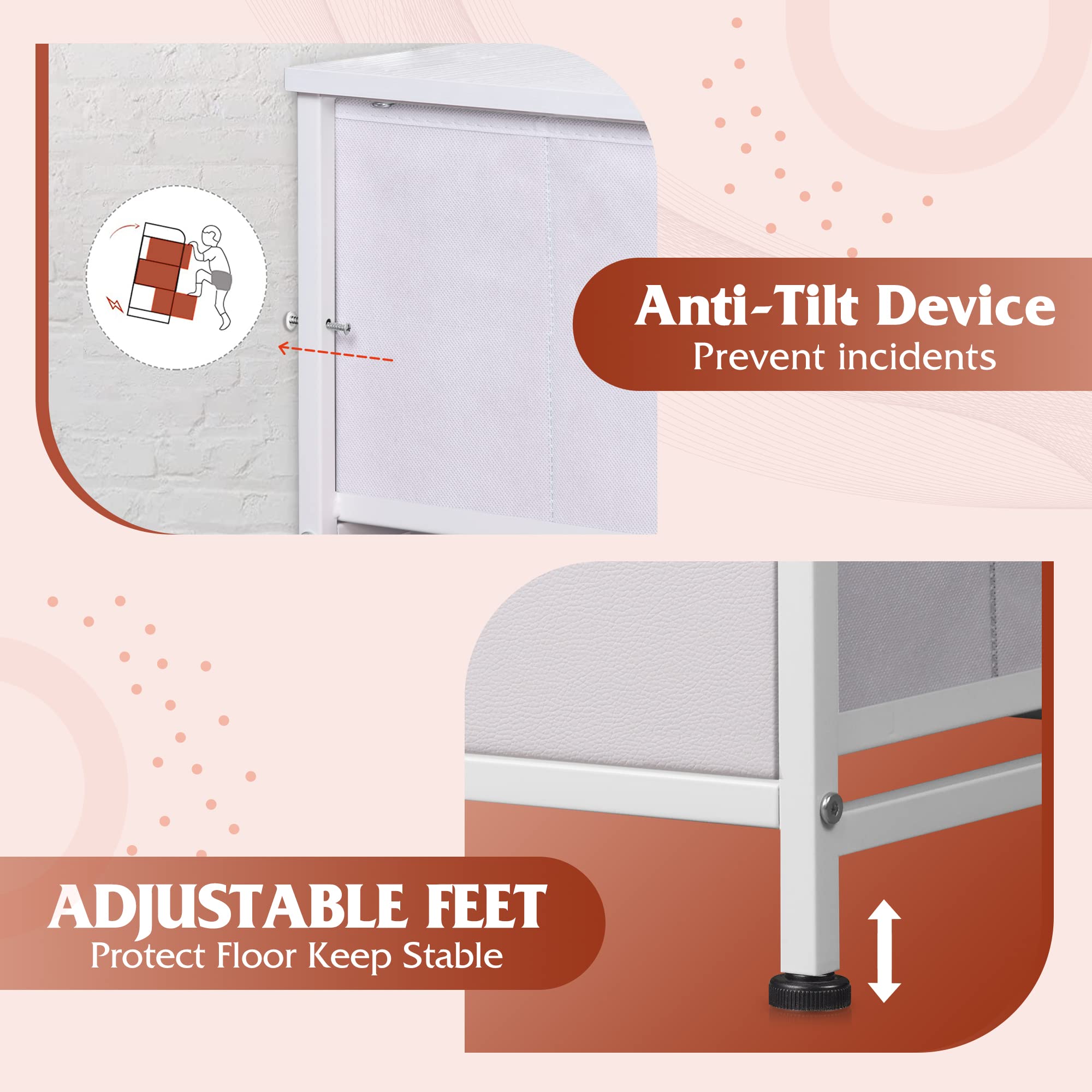 WLIVE tall dresser in a bedroom or entryway for organization