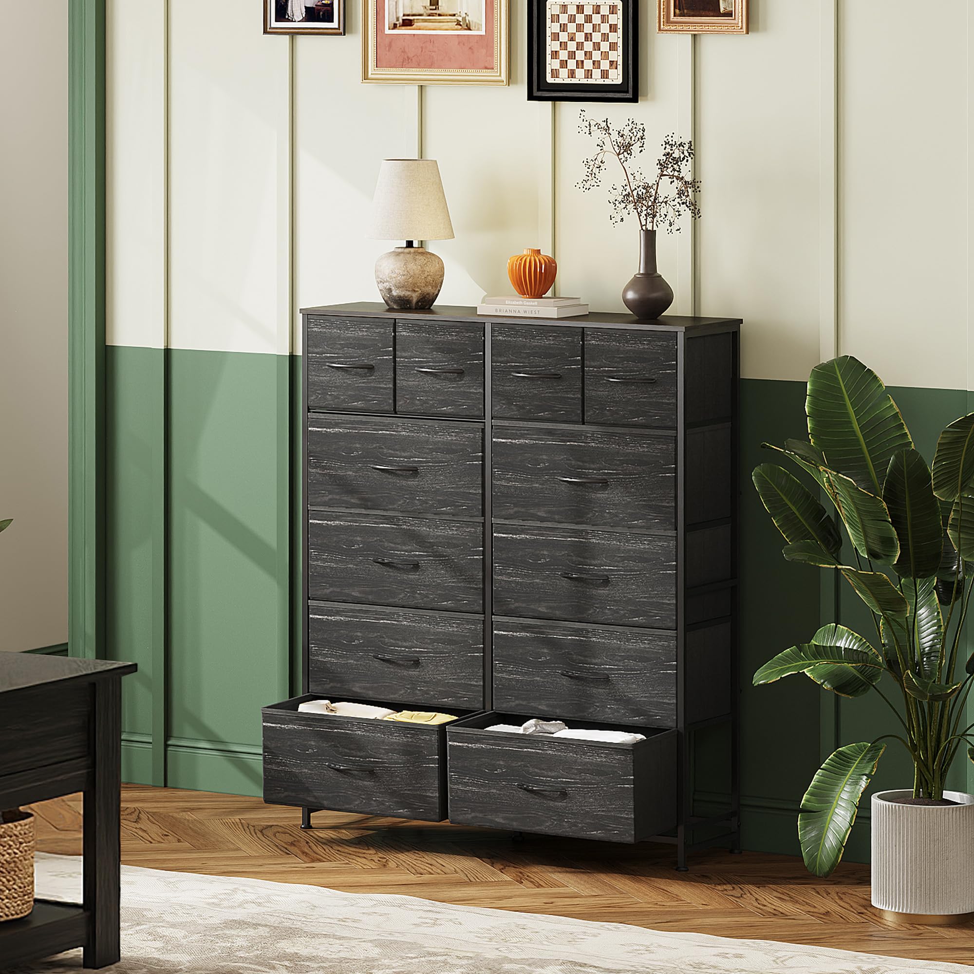 WLIVE fabric drawer close-up highlights smooth slide tracks.