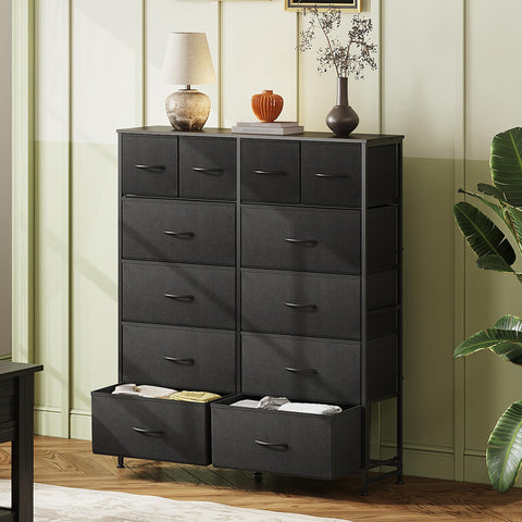 WLIVE fabric drawers close-up showing breathable fabric and easy-to-clean surface.