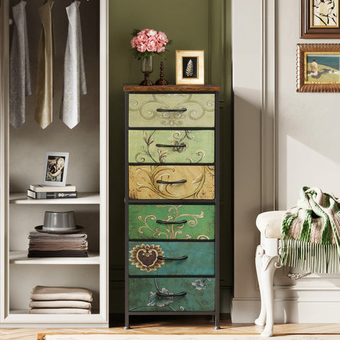 WLIVE fabric drawers provide six spacious compartments for wardrobe organization.