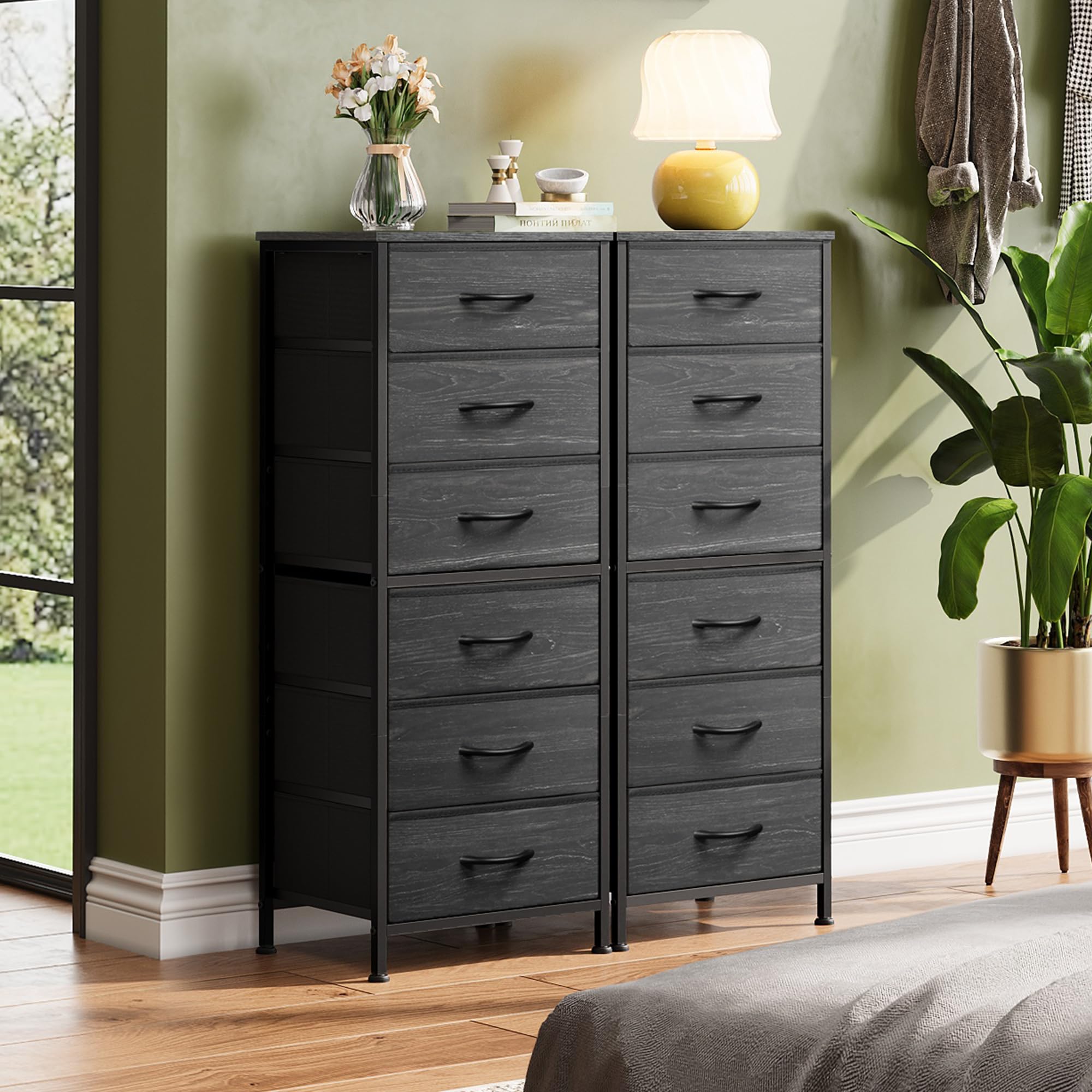 WLIVE tall dresser metal frame ensures sturdy support in bedrooms and closets.