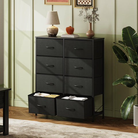WLIVE tall dresser side view showing stable frame and height
