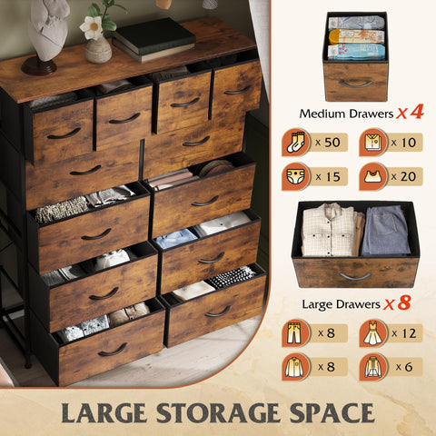 Detachable fabric drawers glide along smooth slide tracks for easy access.