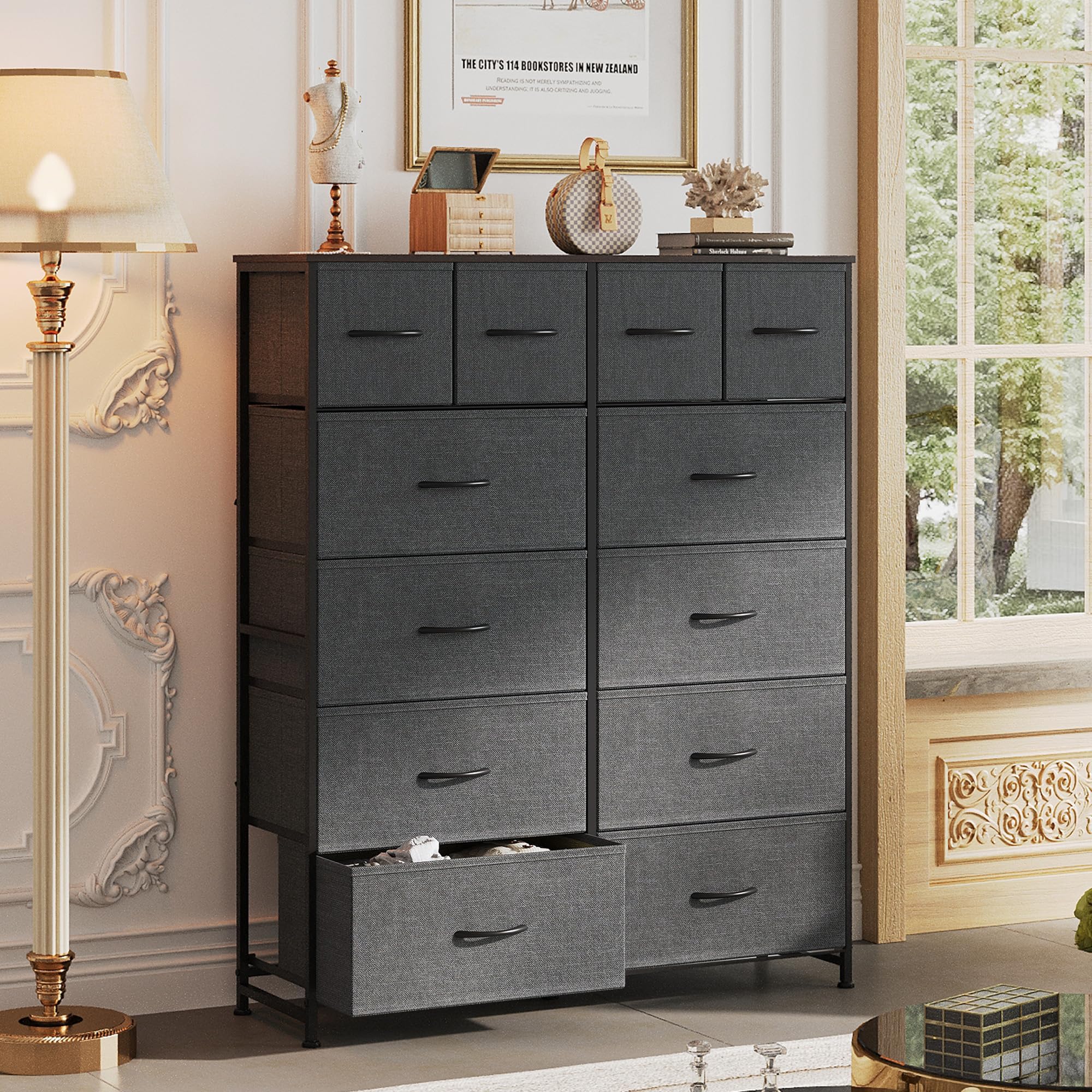 WLIVE tall dresser steel frame delivers stable support for tall use.