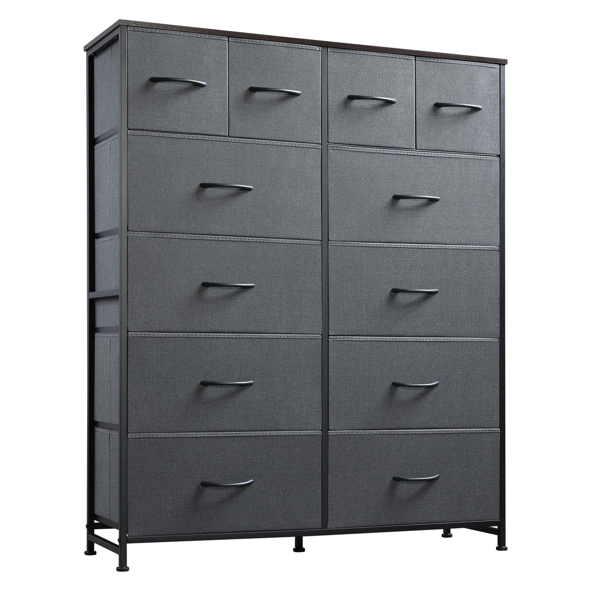 WLIVE tall dresser with wood top offers organized storage and display space.