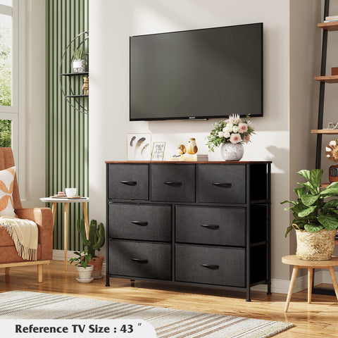 WLIVE TV stand supports 45-inch TVs, top view for device placement and cable management