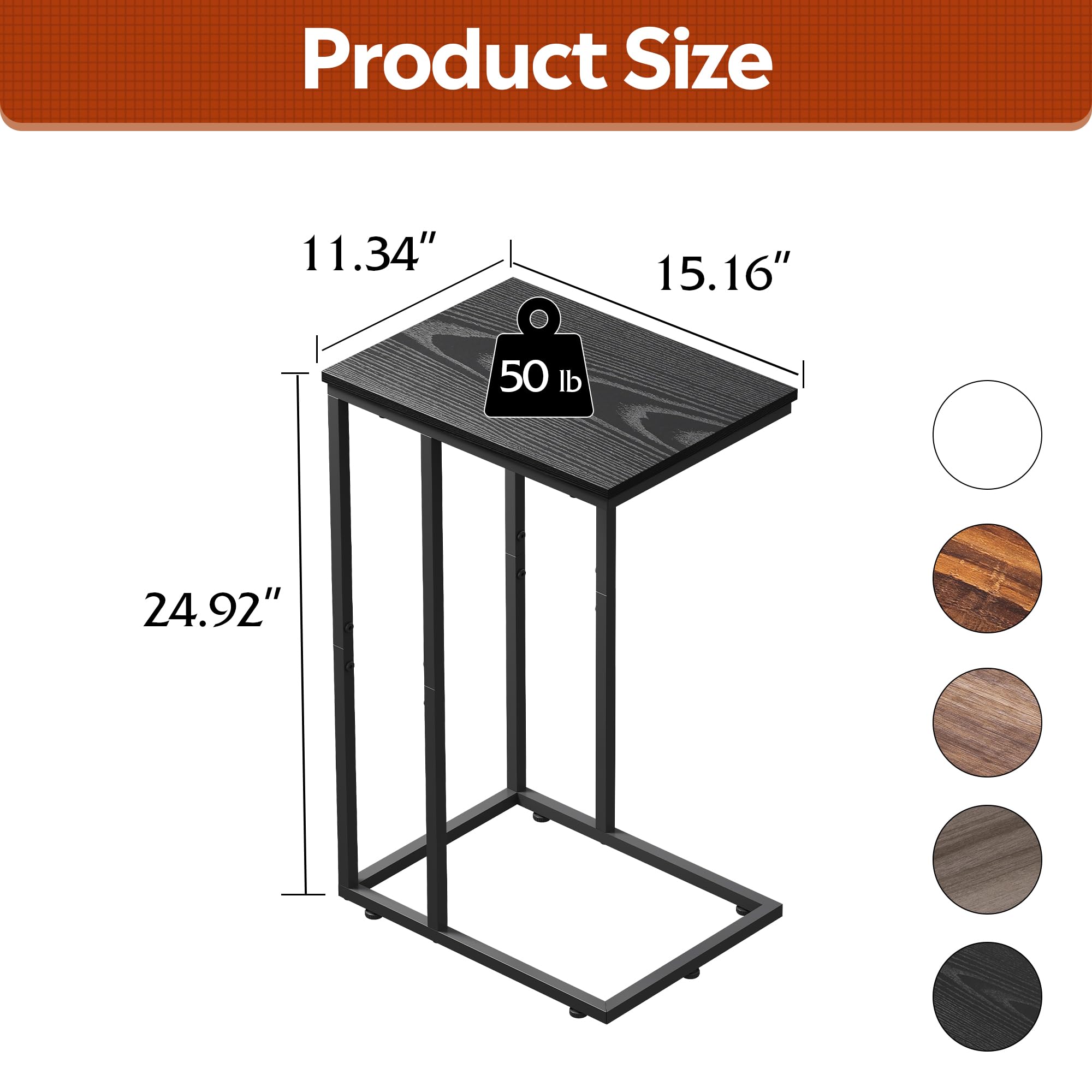 WLIVE two-tier side table ideal for sofa and living room setup