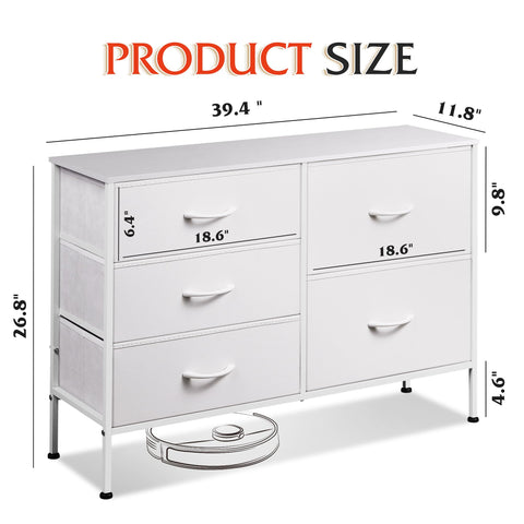 WLIVE white dresser with easy-to-use drawers and sturdy frame