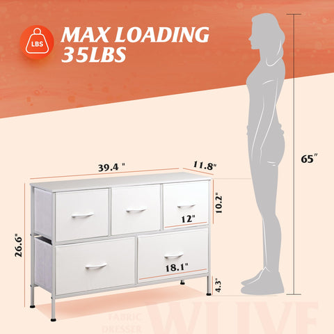 WLIVE white dresser in bedroom ready for everyday organization.