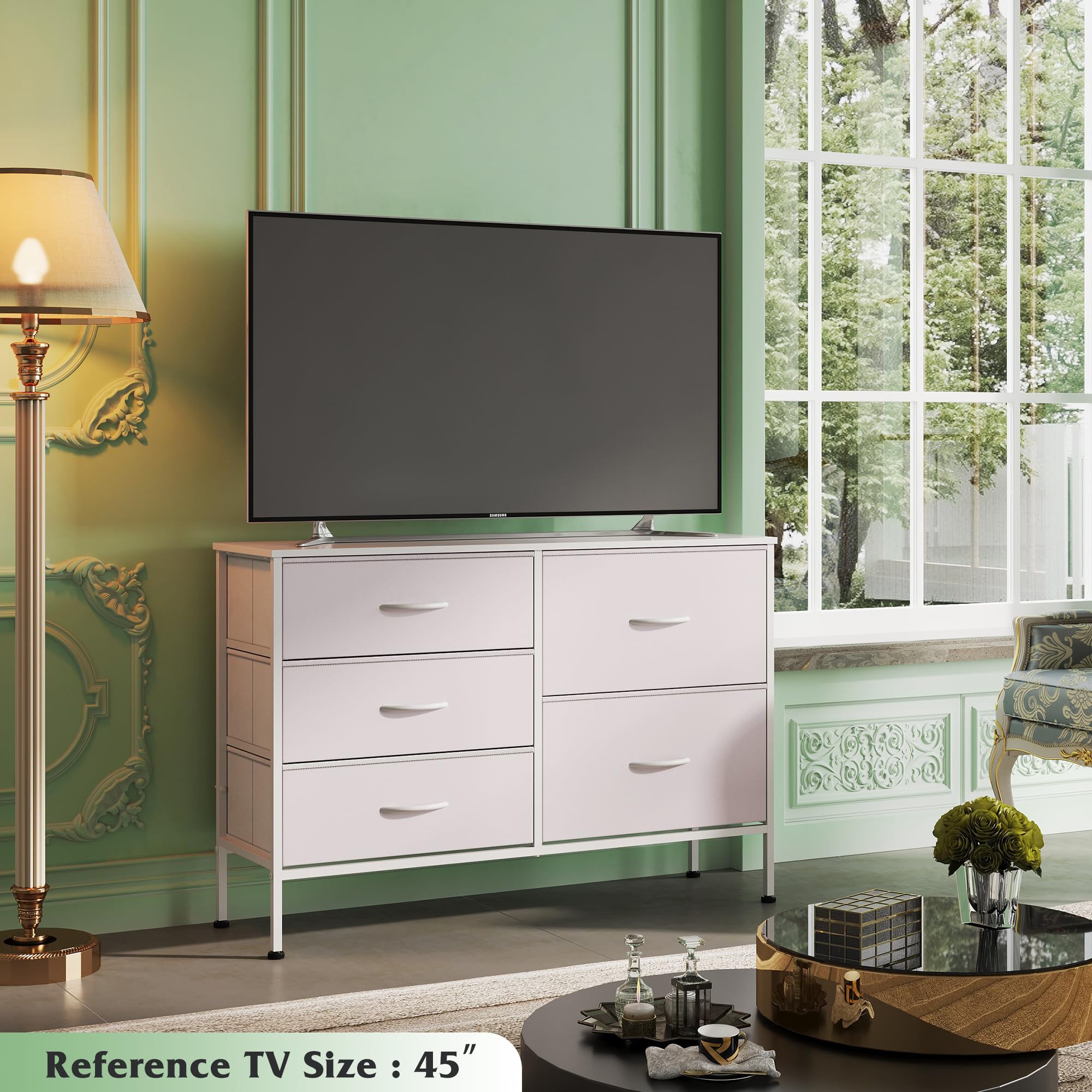 WLIVE white dresser with drawer open showing accessible organization for daily items