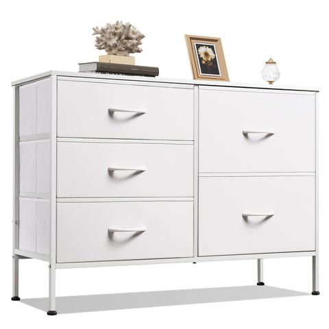 WLIVE white dresser front view highlighting practical storage in a calm bedroom