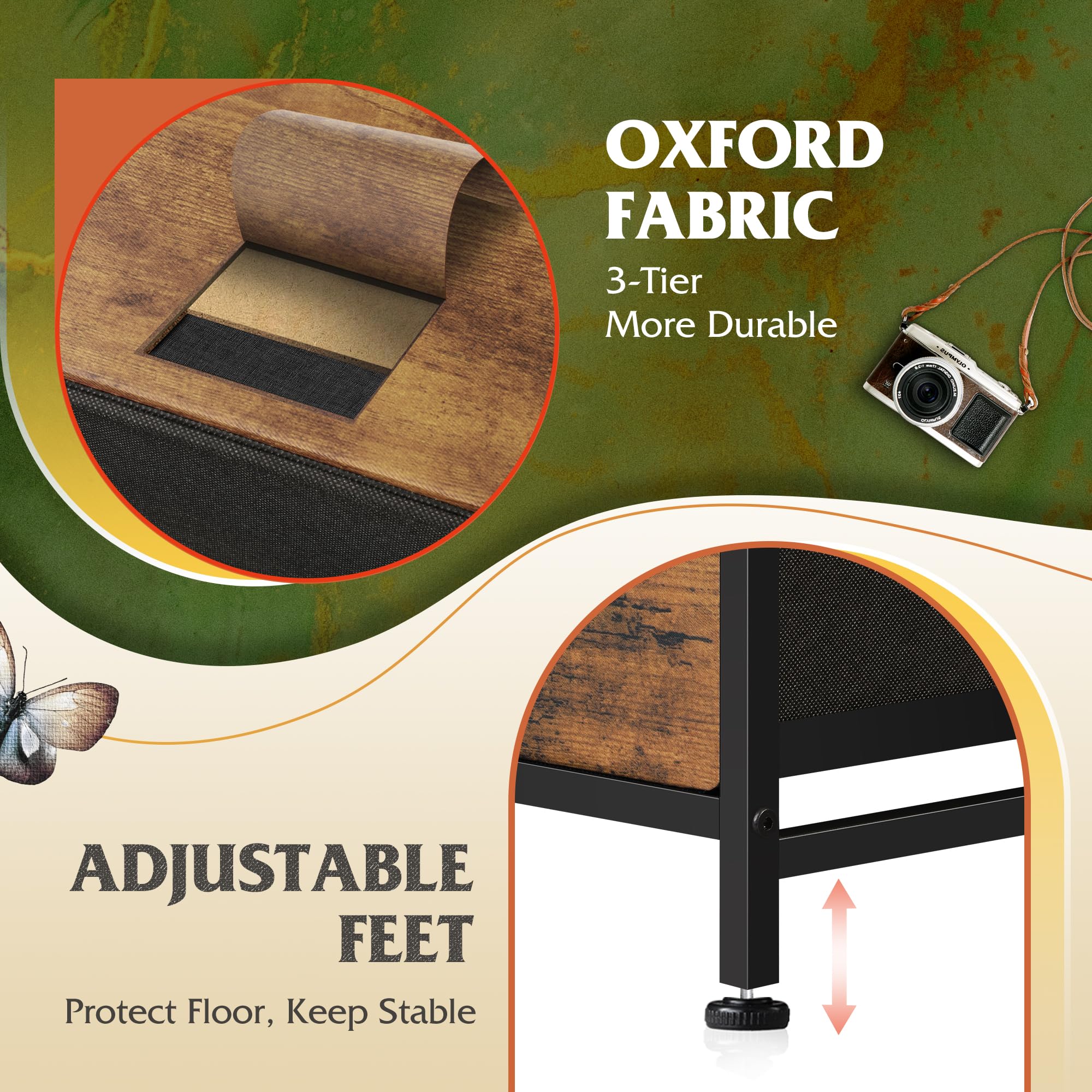 WLIVE wood top surfaces hold lamps, clocks, and daily essentials within reach.
