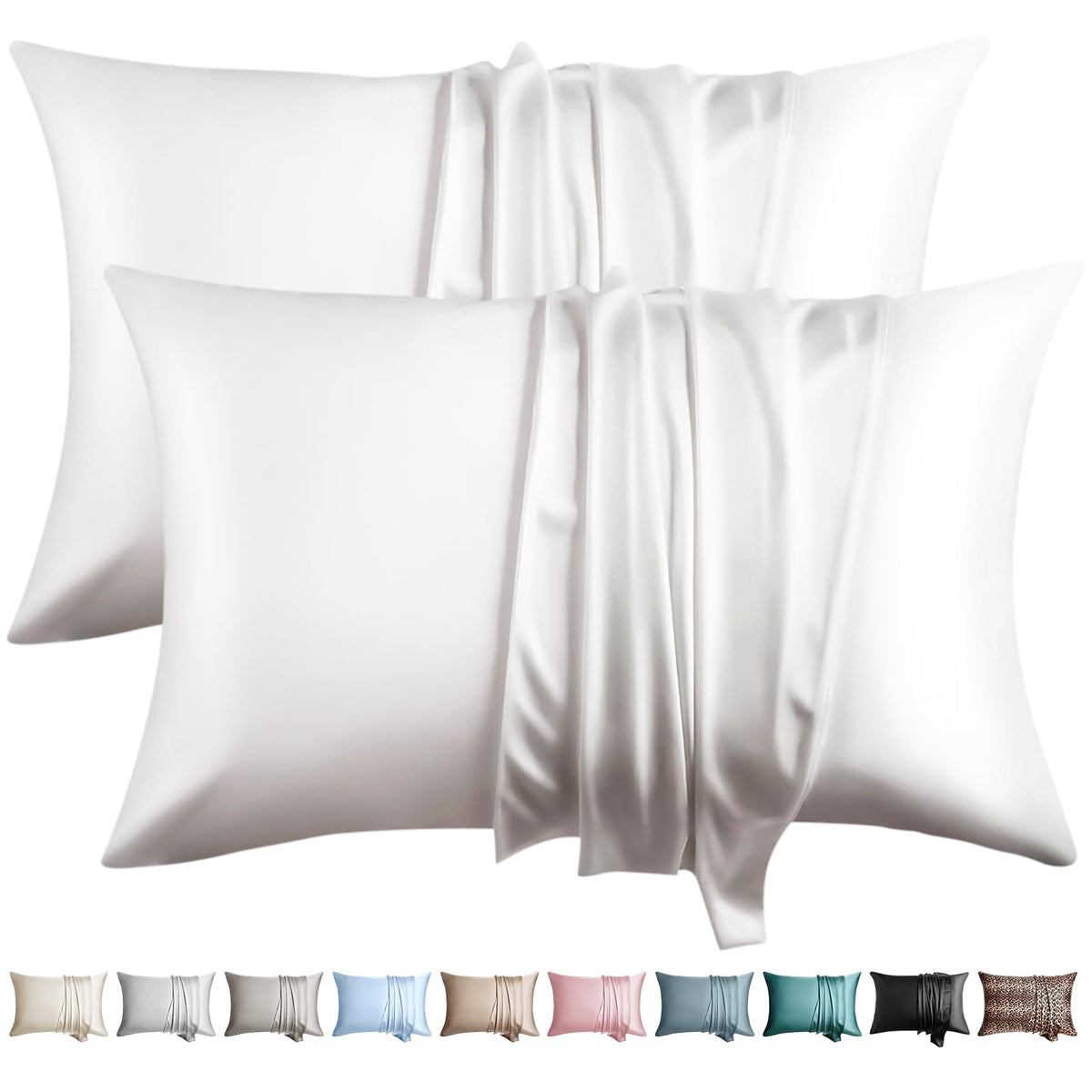 WLOSJ queen size silk pillowcase two-pack for soft, luxurious nights