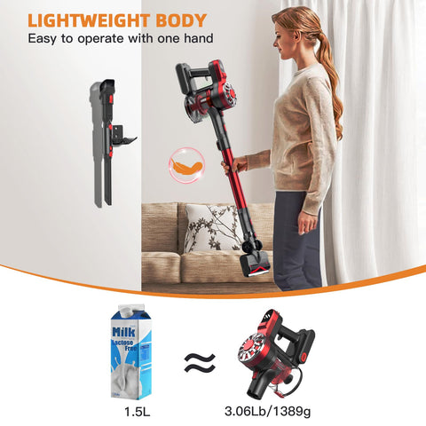 WLOTPO cordless vacuum battery and compact design support long runtime.