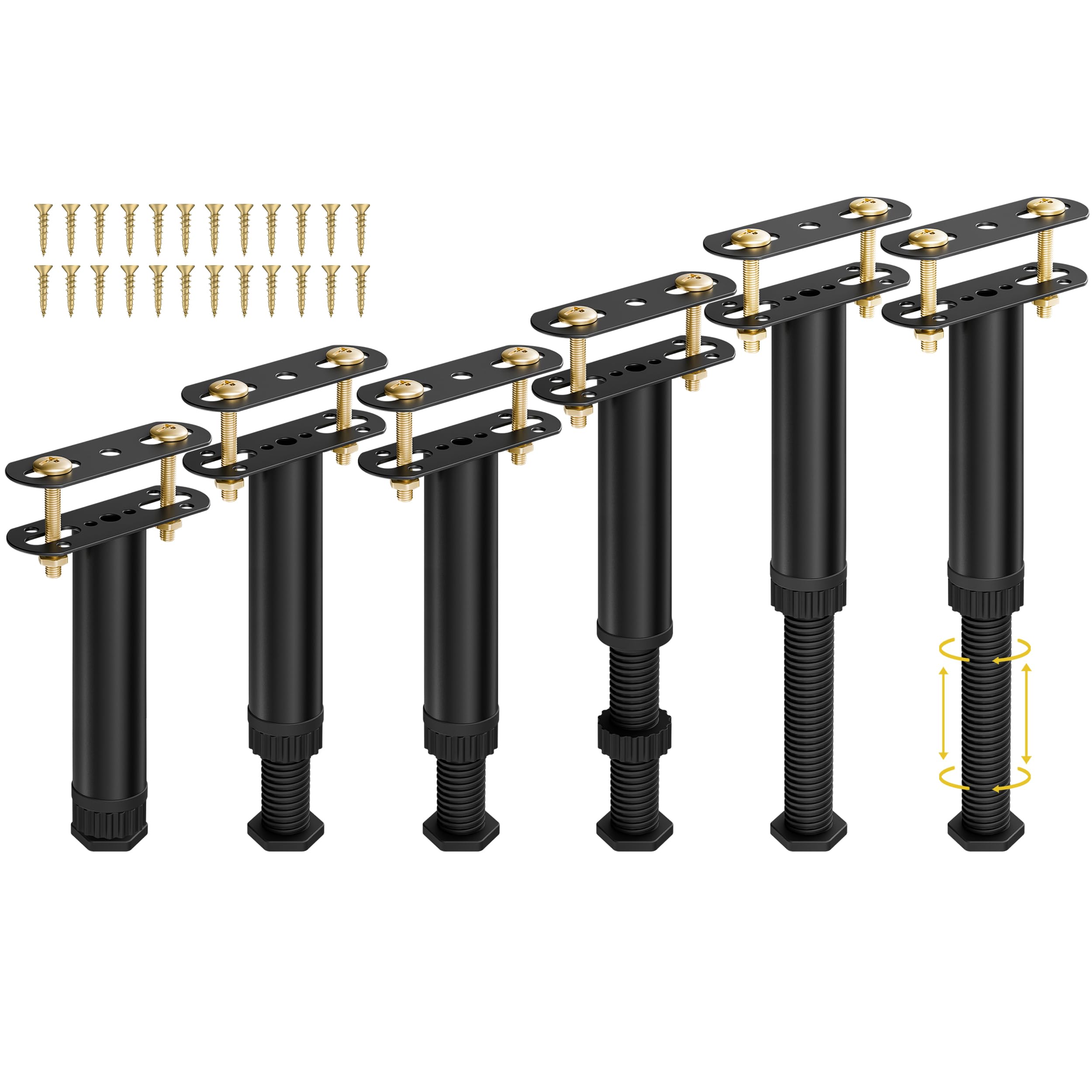 Wlrrcwdttc adjustable bed support legs extend from 7.08 to 12.5 inches for stability.