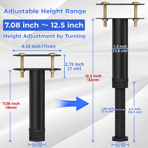 Locking ring on Wlrrcwdttc bed legs secures height to prevent wobble.