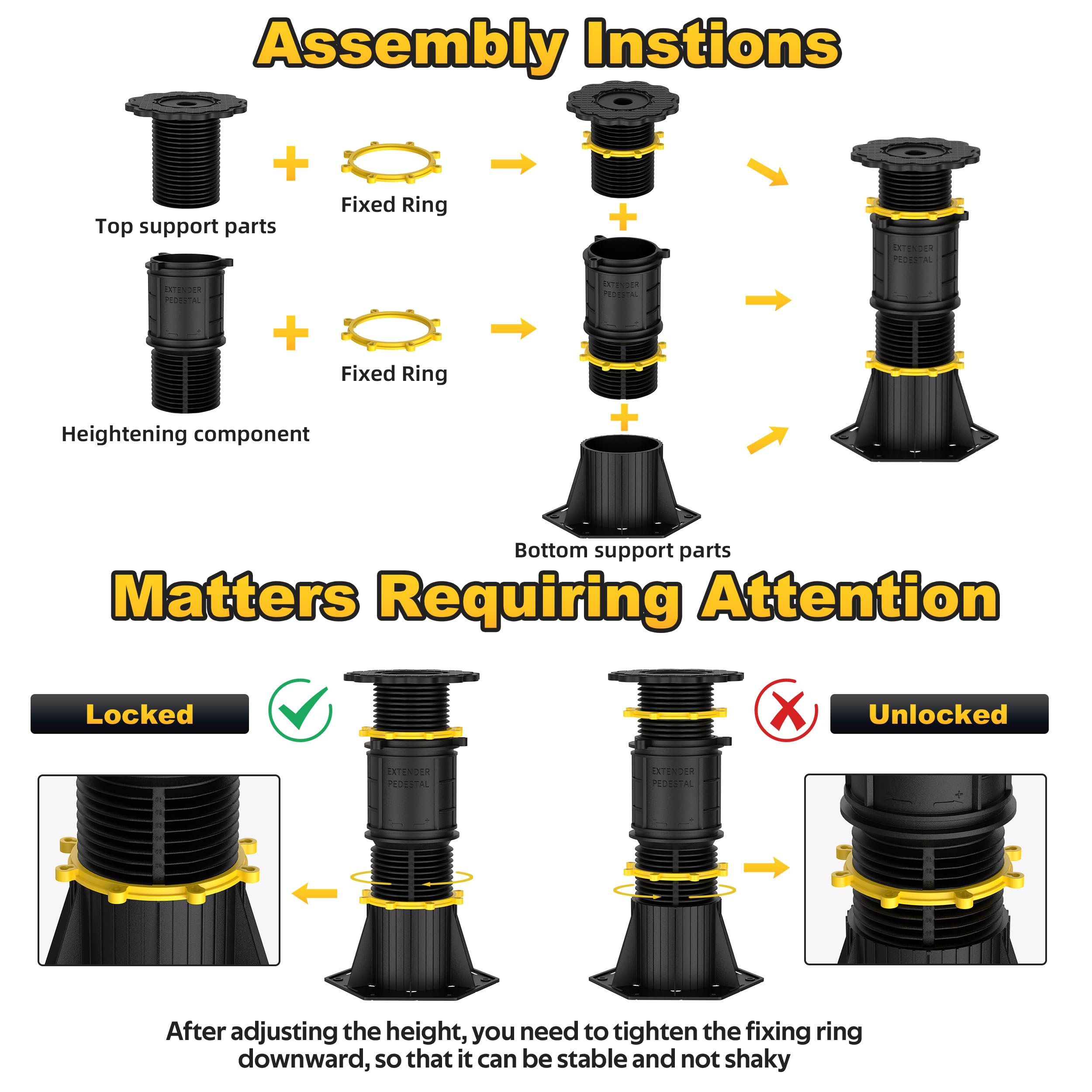 Wlrrcwdttc thick-diameter bed legs delivering high load capacity and stability.