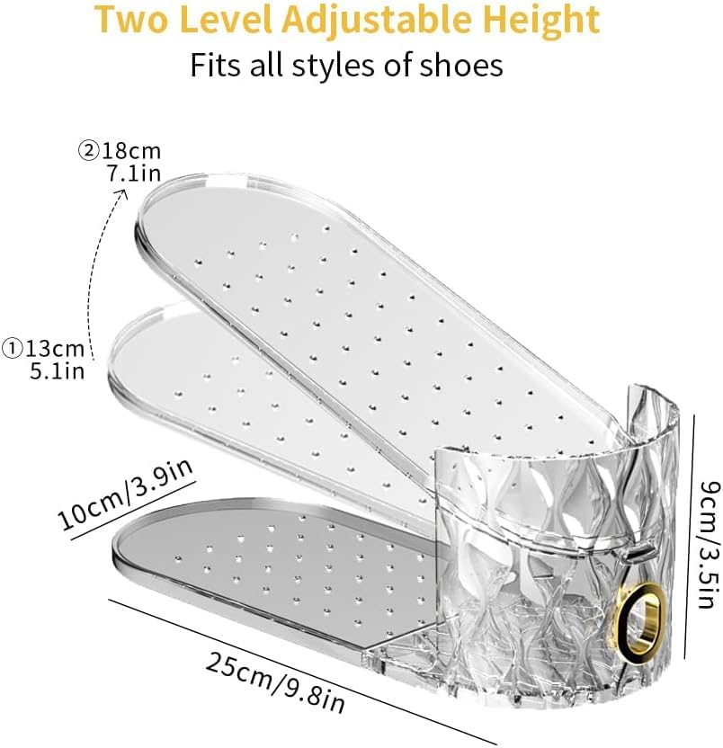 WMBOOX adjustable-slot-system fits flats, sneakers, and heels with customizable height.