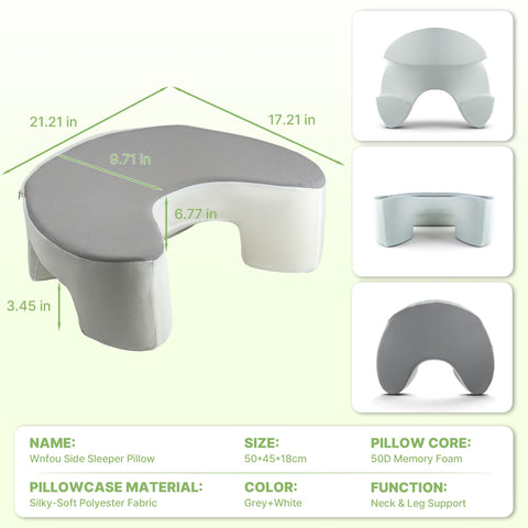 Wnfou ergonomic design supports left and right side sleepers.