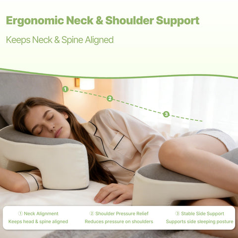 Wnfou memory foam cradle supports neck and shoulders while reducing pressure.