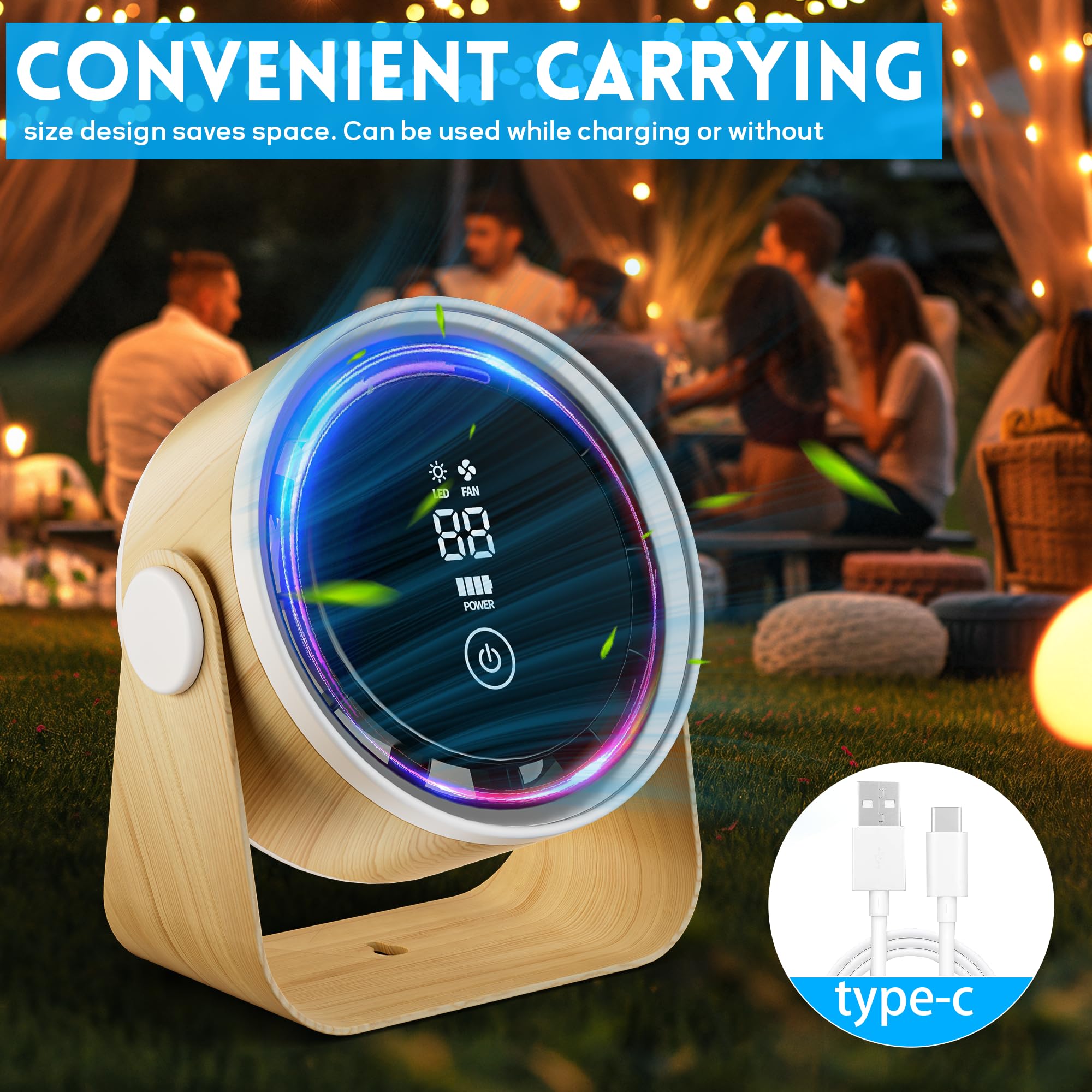 WNXQGZ small-desk-fan-quiet-7-blade delivers gentle air at low noise.