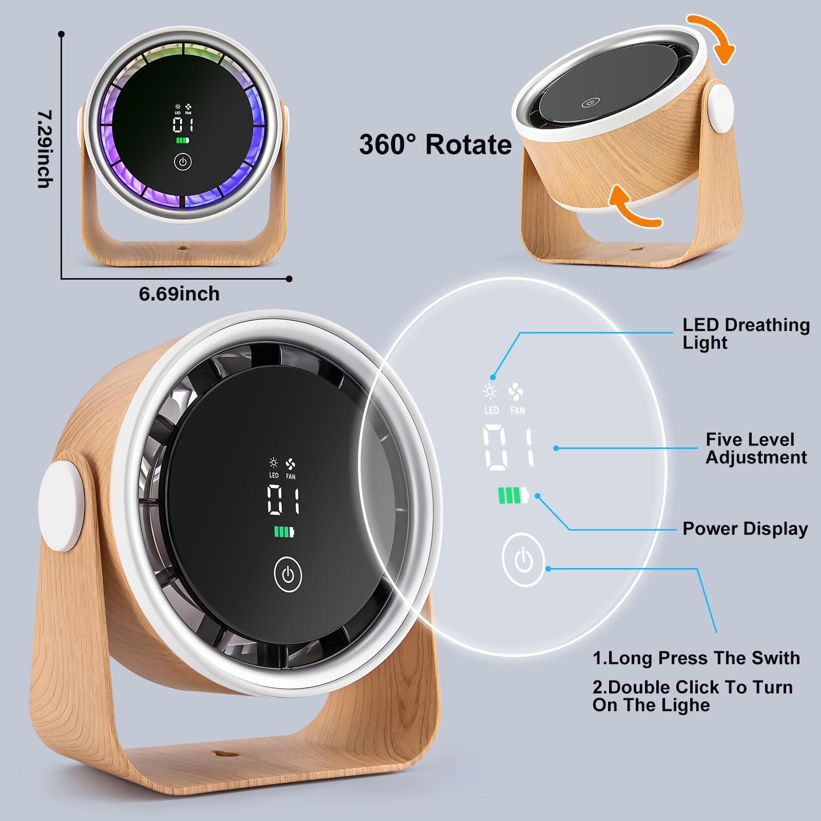 WNXQGZ small-desk-fan-safe-enclosed-blades provides safety for kids and pets.