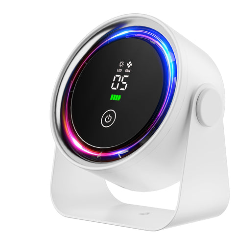 WNXQGZ small desk fan white with 360° rotation for targeted cooling anywhere.