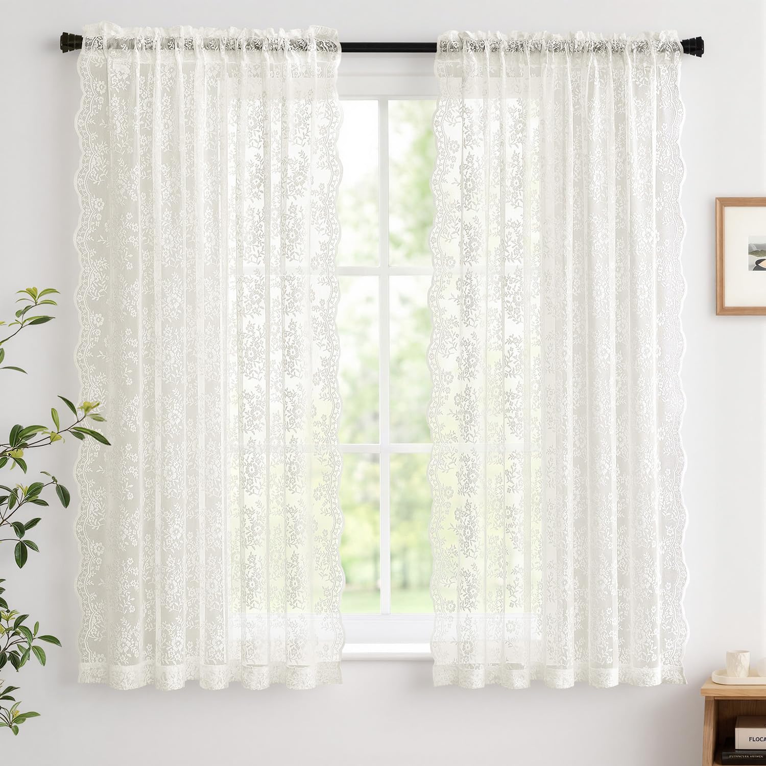 Woaboy easy-care lace curtains keep fresh and timeless