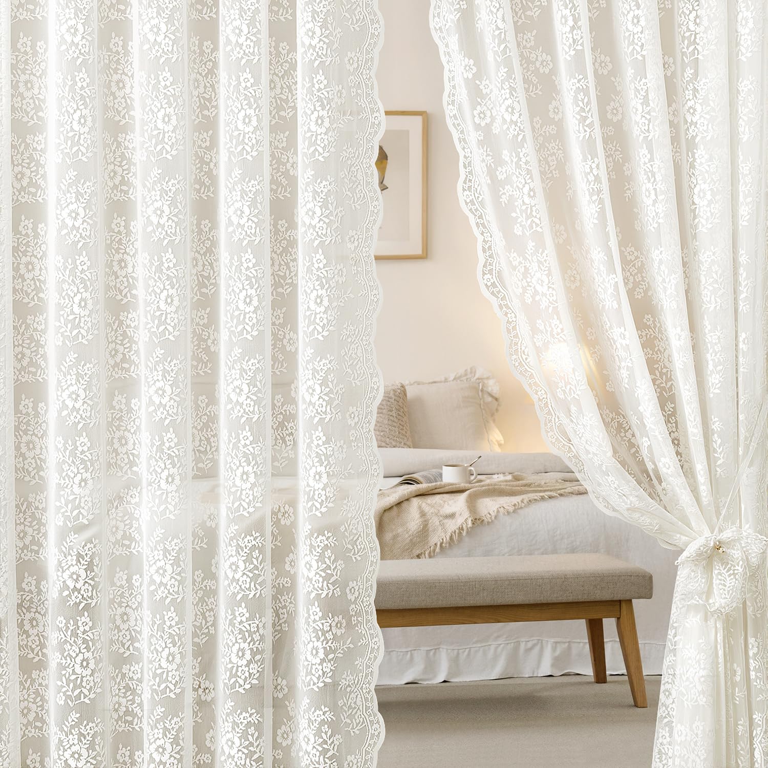 Woaboy lace with wave edge trim adds vintage charm and refined lines