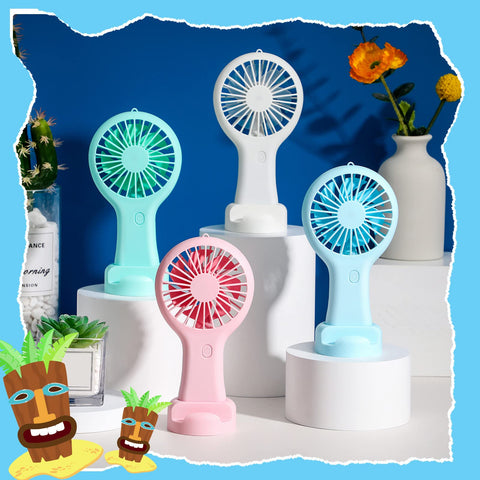 Woanger compact handheld fan size fits easily in a bag for on-the-go cooling.