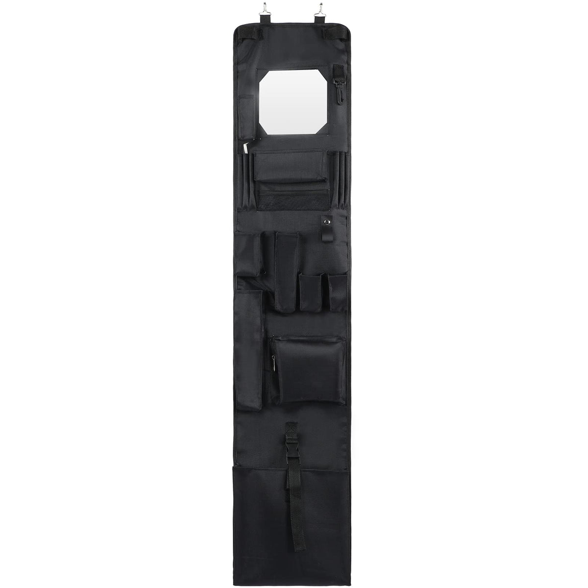 Woanger police-style hanging closet front view shows sturdy, space-efficient gear storage