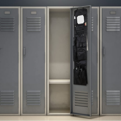 Woanger shoe pocket stores footwear while maximizing locker space