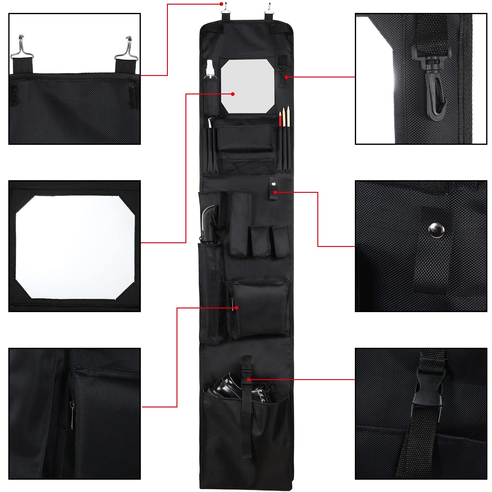 Woanger six-pocket layout aids organized storage for small items and accessories