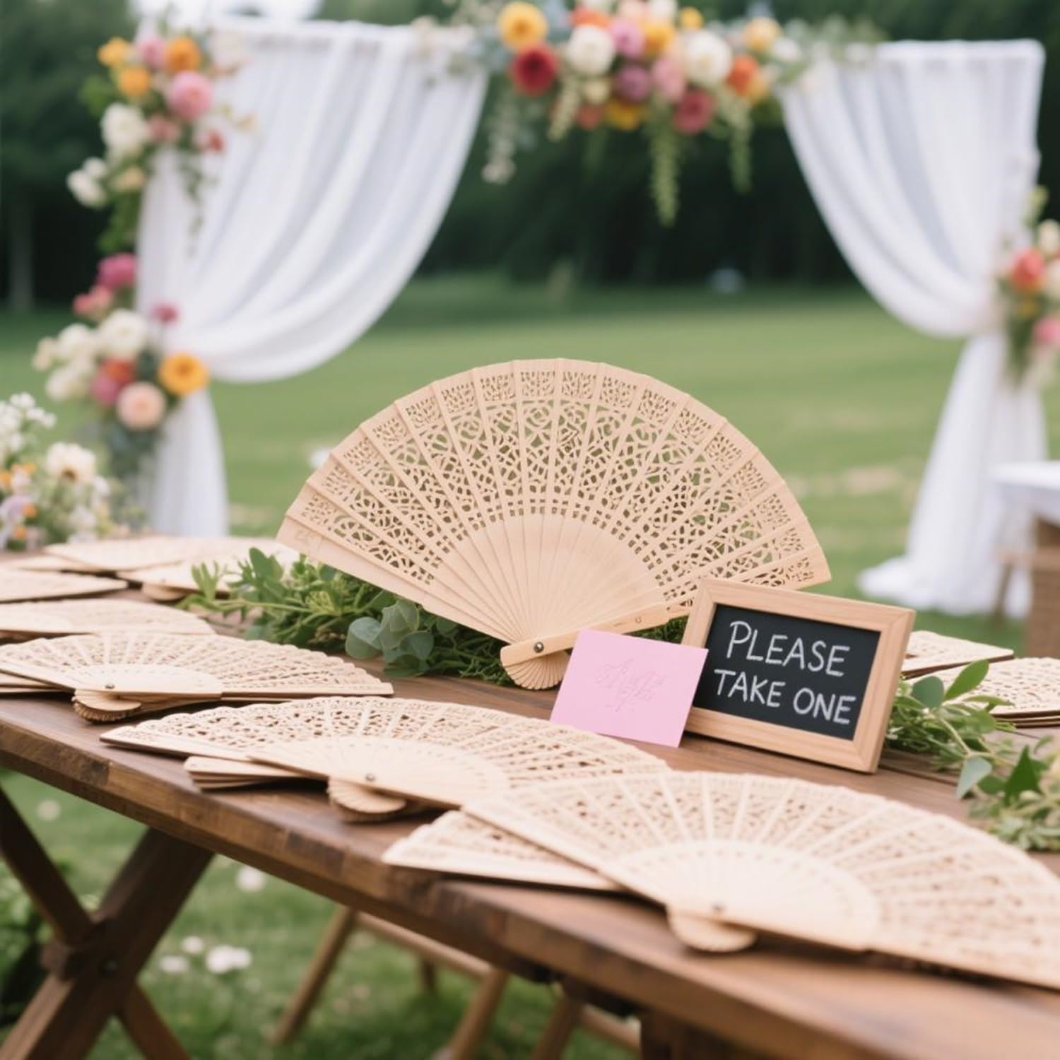 Wobe sandalwood fan accentuates minimalist decor with natural fragrance during gatherings.