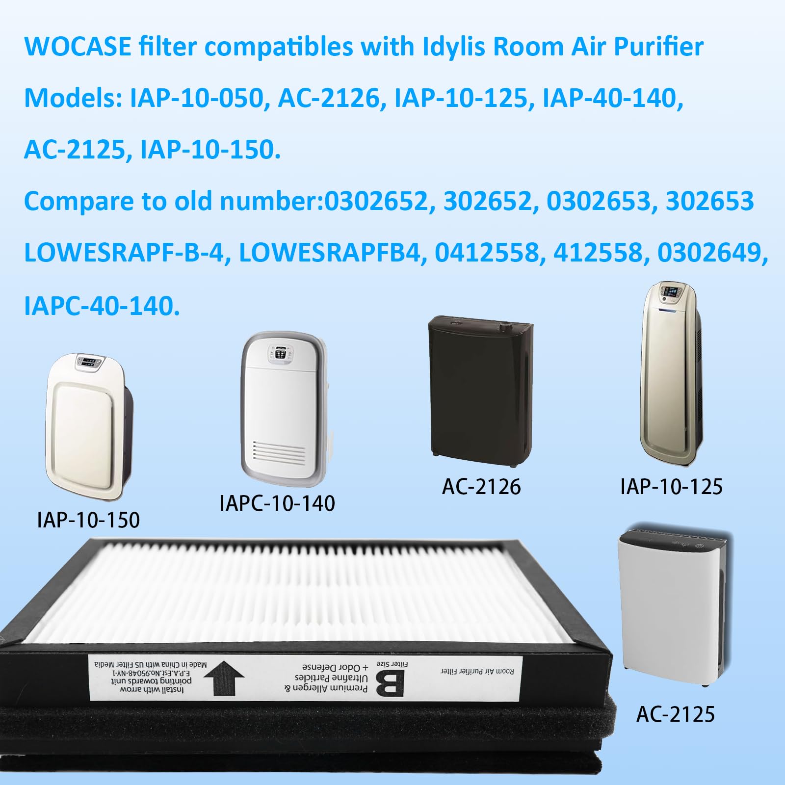 WOCASE replacement set fits Idylis IAP-10-150 and IAP-10-125 models easily